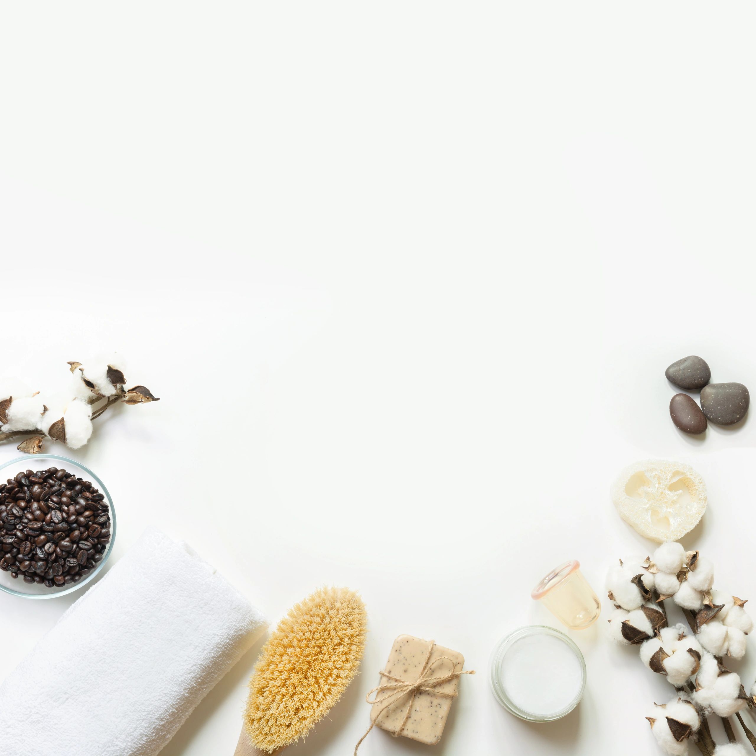 Wellness and spa flatlay with premium self-care items