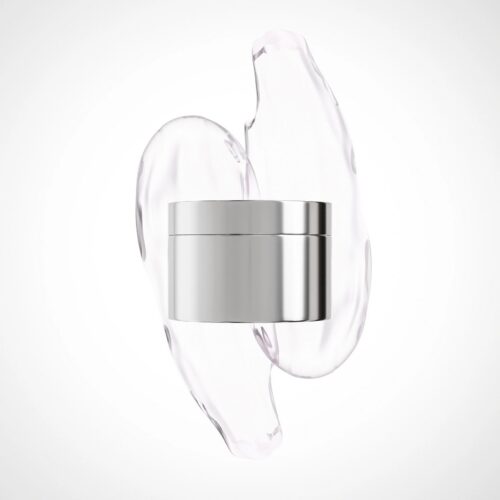 metallic cream jar packaging mockup, silver skincare jar, luxury electroplated facial cream container, round shape silver electroplating lip mask packaging, Chrome Electroplated Glass cosmetic pod