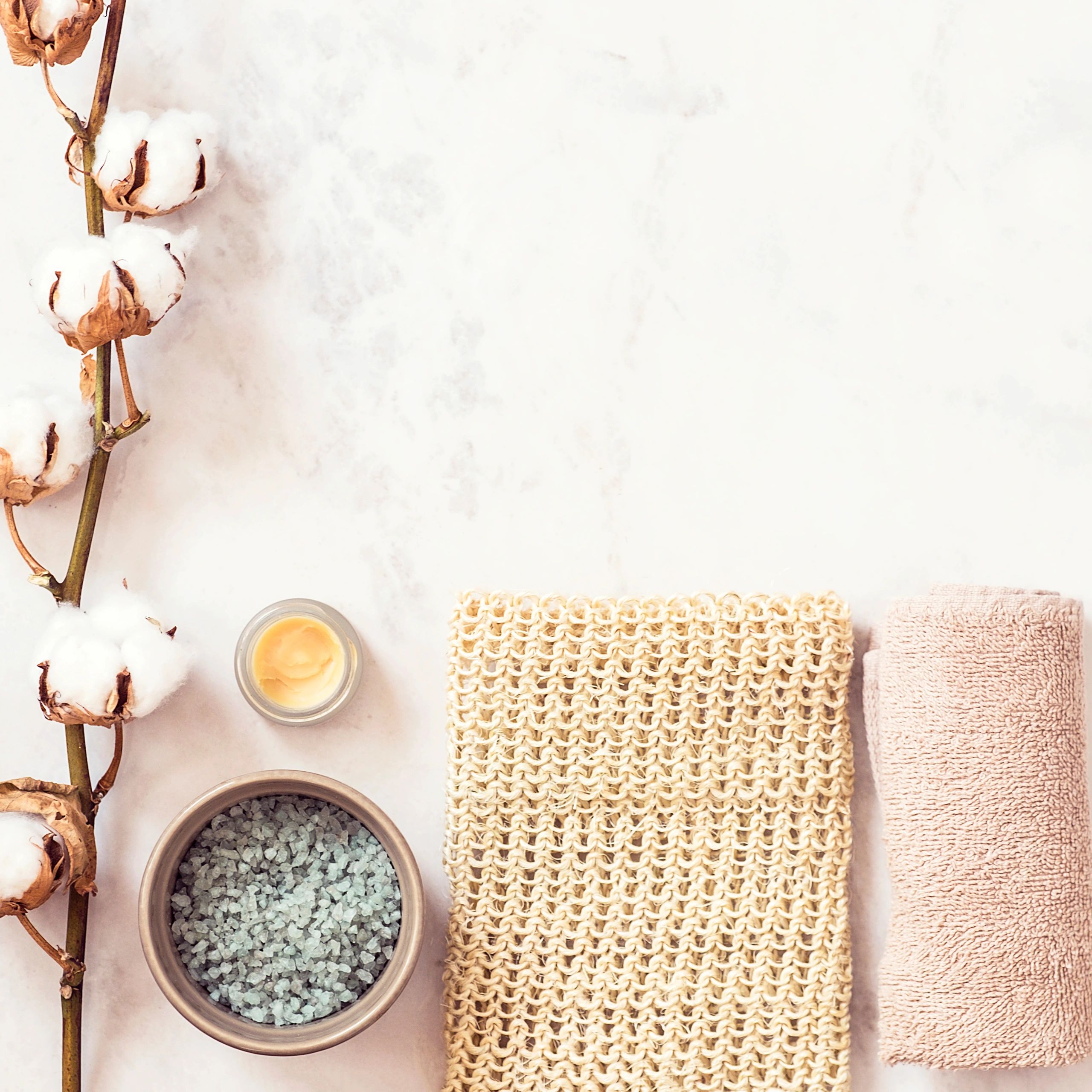 Premium self-care flatlay used as a closing call to action image